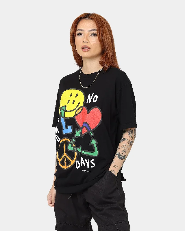 Lifted Anchors No Bad Days T-Shirt Black Graphic T-Shirt Round Neck Polyester