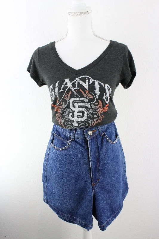 Vintage Giants T-Shirt (S) Welt Pockets Slit Pockets Flap Pockets