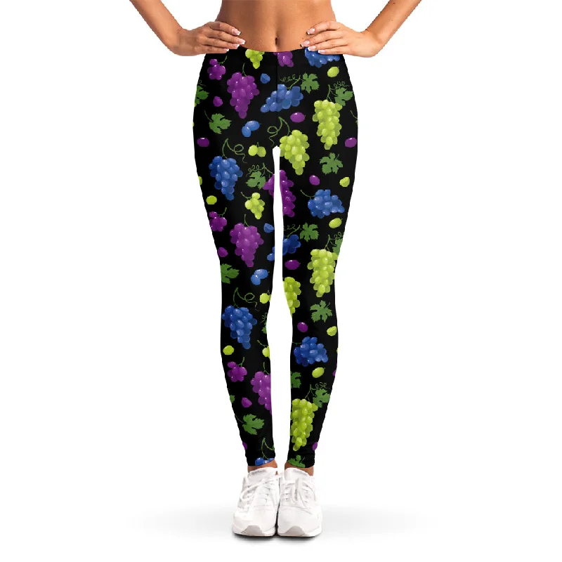 Colorful Grapes Pattern Print Women's Leggings Comfortable Slim Fit Leggings