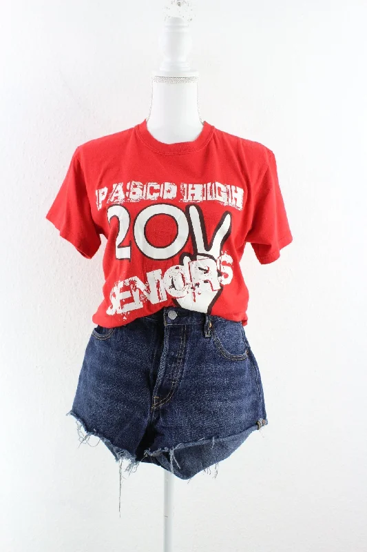 Vintage Seniors T-Shirt (S) Front Pockets Side Pockets Patch Pockets