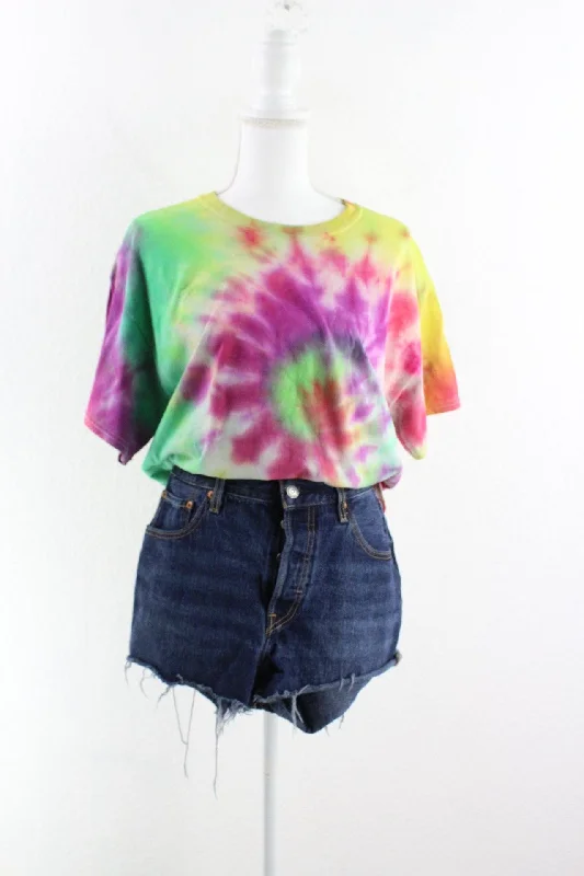 Vintage Tie-Dye T-Shirt (L) Houndstooth Herringbone Solid