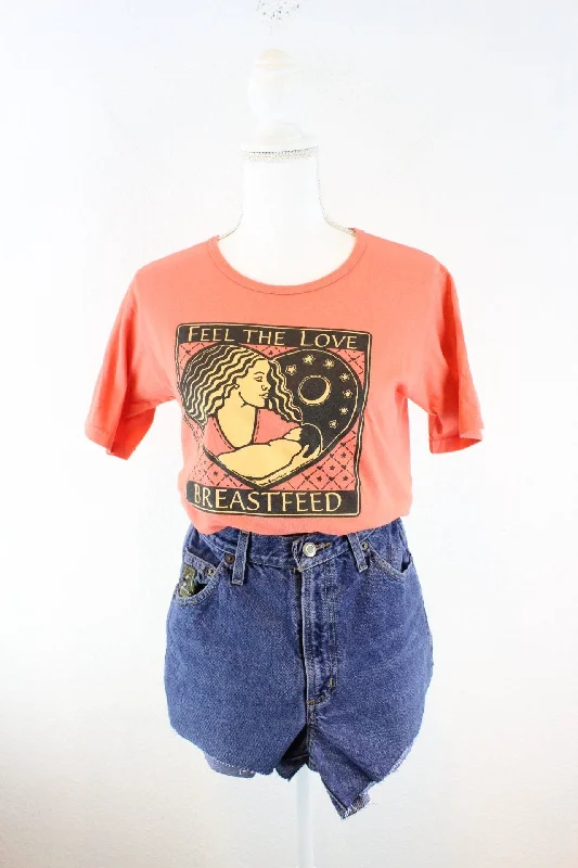 Vintage Feel The Love T-Shirt (S) Terry Blend Velvet Blend Canvas Blend