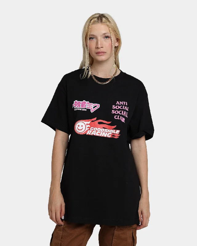 Anti Social Social Club Good Smile Racing T-Shirt Black Fitted T-Shirt Seamless Stretchy