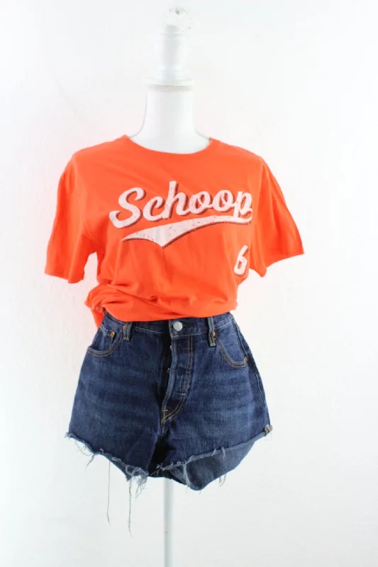 Vintage Schoop T-Shirt (M) Notch Collar Peter Pan Collar Cowl Neck