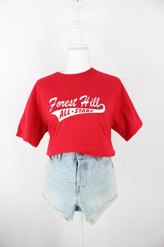 Vintage Red Forest Hill T-Shirt (S) Sequined Glittery Shiny