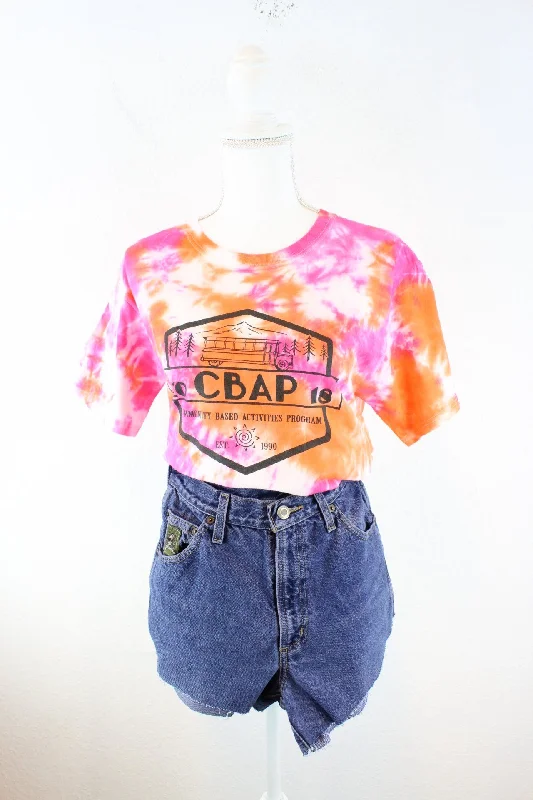 Vintage Orange Batik T-Shirt (S) Cozy Warm Stylish