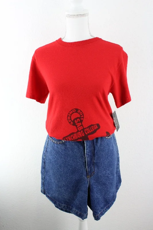 Vintage Lynchburg College T-Shirt (S) Front Pockets Side Pockets Patch Pockets