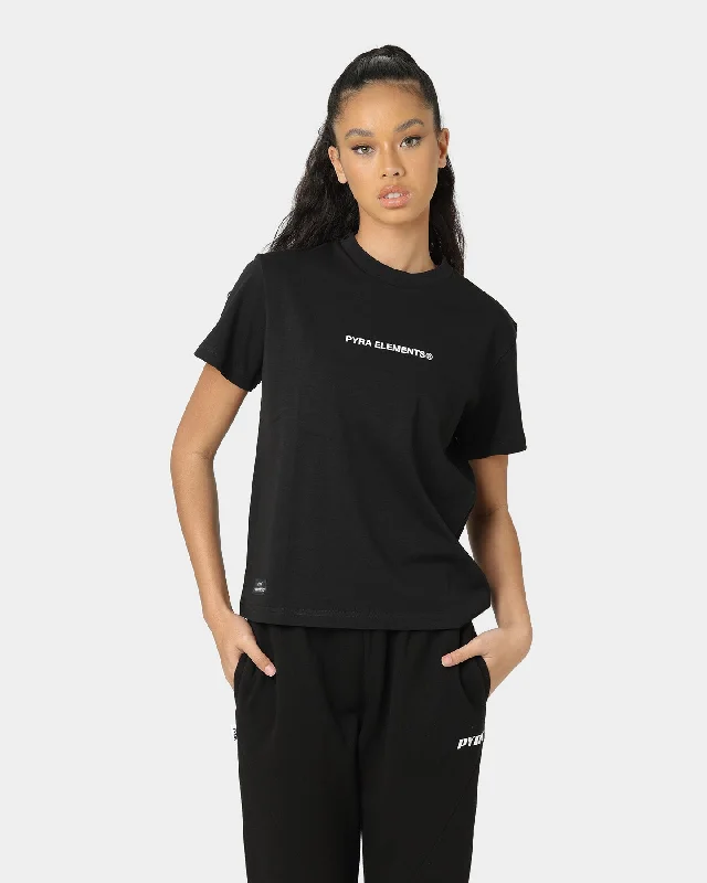 PYRA Women's Flow Logo T-Shirt Black/White Houndstooth Herringbone Solid