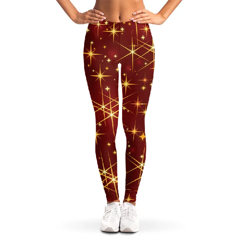 Christmas Sparkle Print Women's Leggings Casual Slim-Fit Leggings