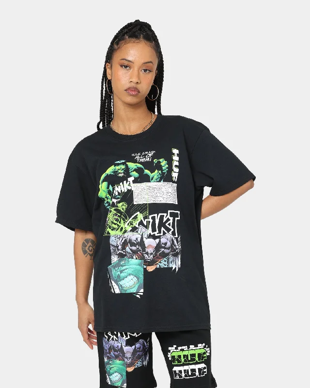 HUF X Marvel Smash Up T-Shirt Black Front Pockets Side Pockets Patch Pockets