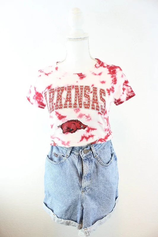 Vintage Razorbacks Batik T-Shirt (XS) Houndstooth Herringbone Solid