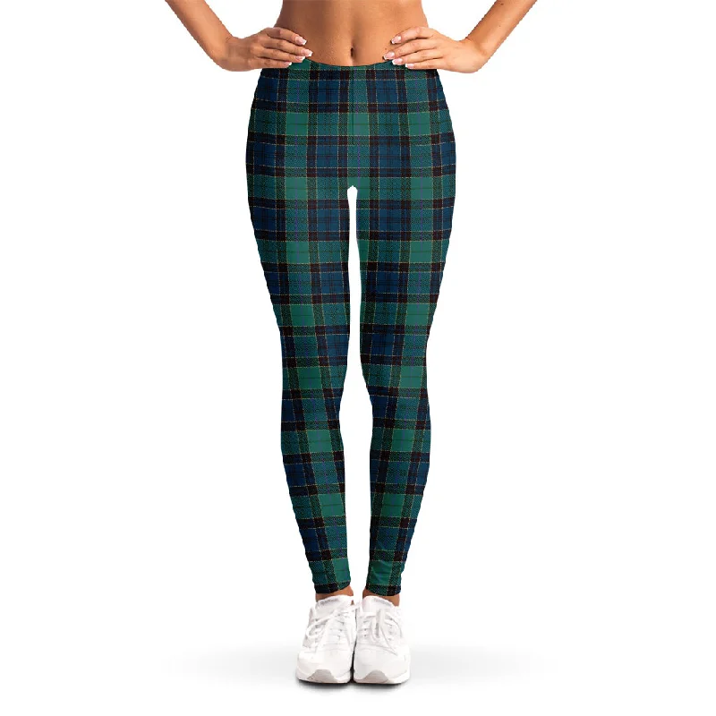 Clan Campbell Tartan Pattern Print Women's Leggings Fashionable Full-Length Active Leggings Clan Campbell Tartan Pattern Print Women's Leggings Fashionable Full-Length Active Leggings
