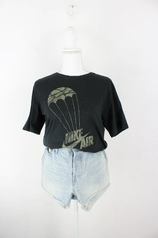 Vintage Nike Air T-Shirt (S) Notch Collar Peter Pan Collar Cowl Neck