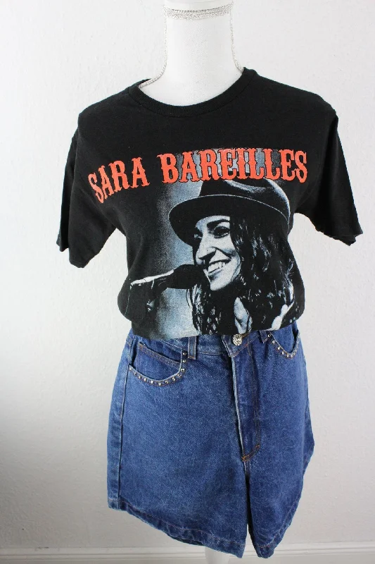 Vintage Sara Bareilles T-Shirt (S) Collared T-Shirt Boat Neck A-Line