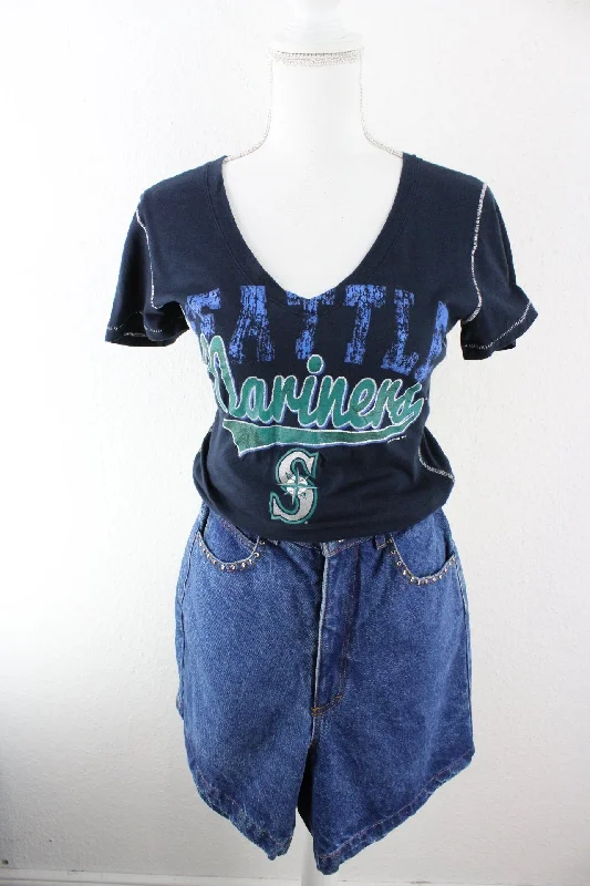 Vintage Seatle T-Shirt (S) Houndstooth Herringbone Solid