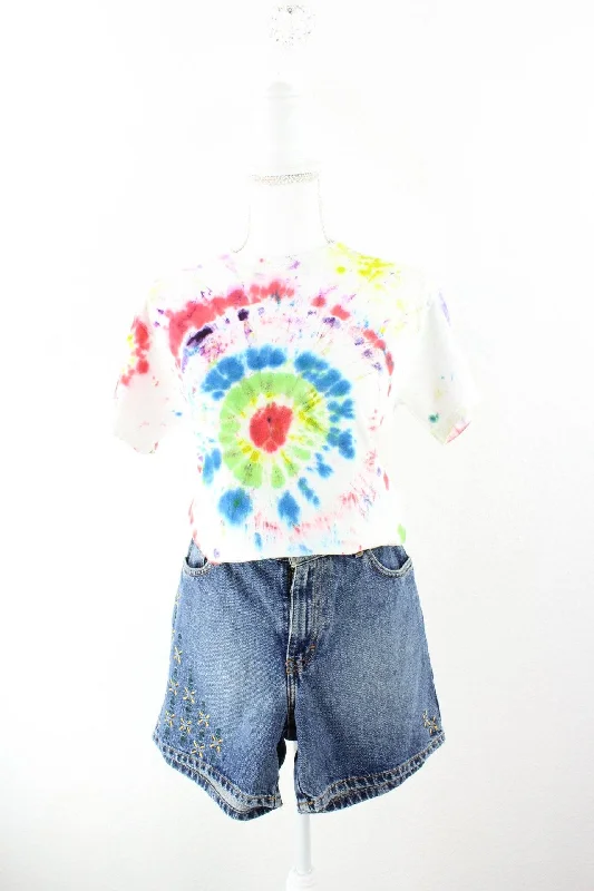 Vintage Tie-Dye T- Shirt (S) Mesh Canvas Denim