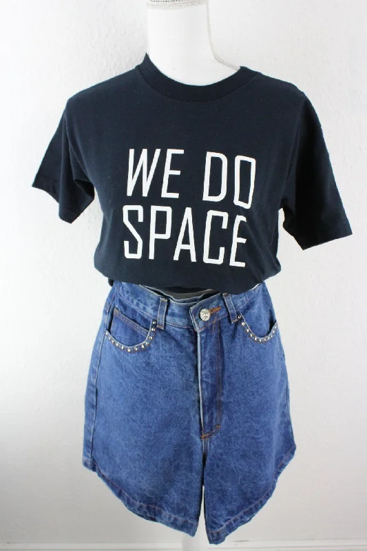 Vintage We Do Space T-Shirt (S) Chenille Brocade Lace
