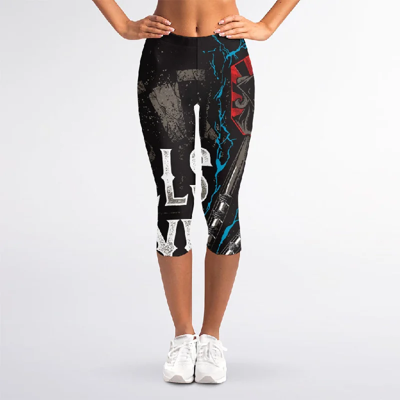 Bullseye Darts Print Women's Capri Leggings Elegant Sheer Leggings
