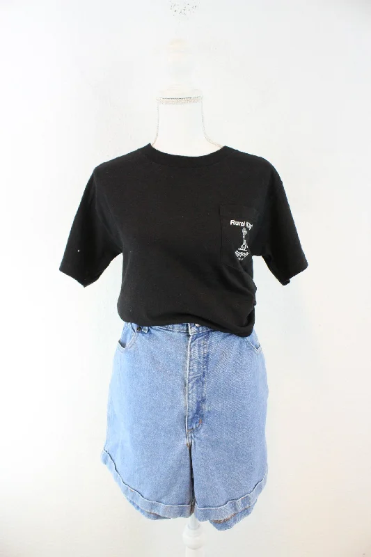 Vintage Black Rural King T-Shirt (S) Front Pockets Side Pockets Patch Pockets