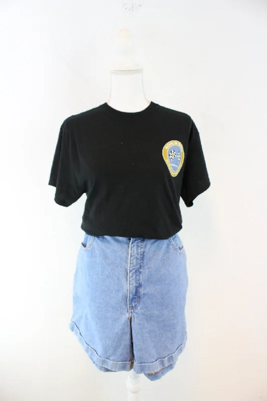 Vintage Racing T-Shirt (M) Welt Pockets Slit Pockets