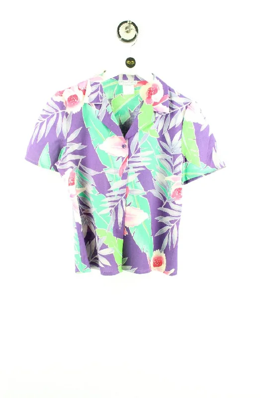 Vintage Fern Party Shirt ( M ) Chenille Blend Fleece Blend Nylon Blend