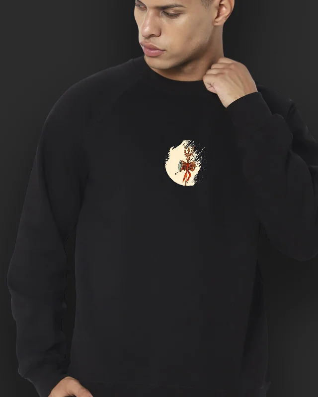 Mahakali HW Crew Sweatshirt: Black Oversized Hoodie Comfort Casual