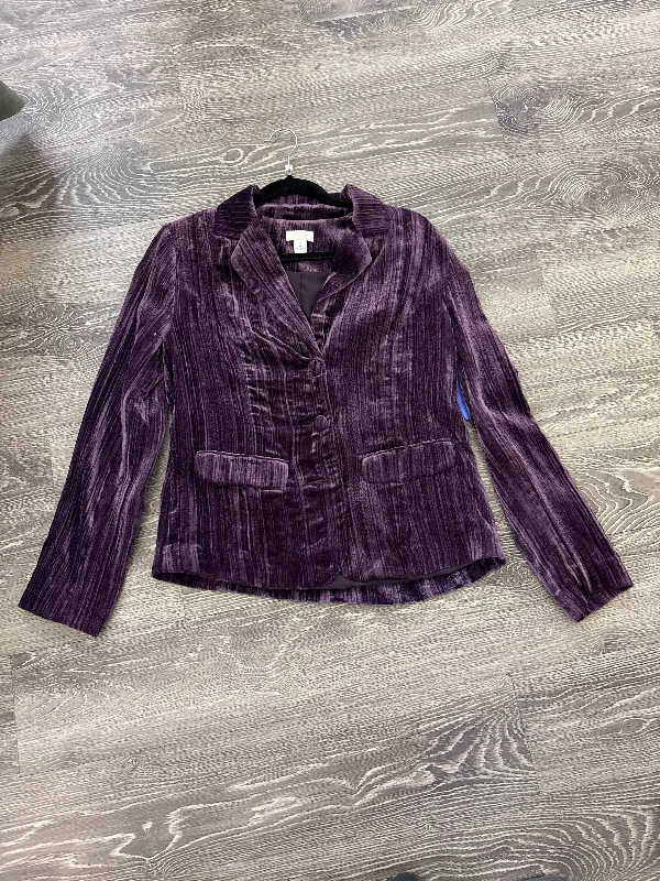 Chicos Crushed Velvet Jacket - size 0 A-Line Jacket Boat Neck Shawl Collar