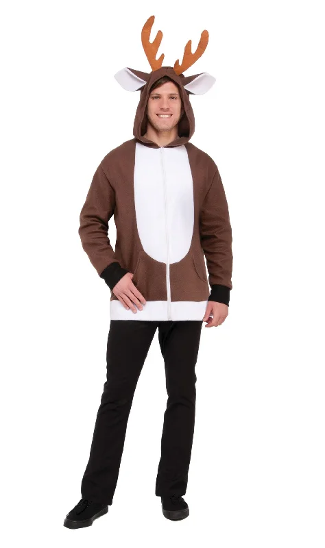 Reindeer Hoodie Unisex Hoodie with Patch Decorative Personalized
