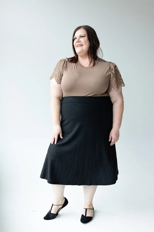 CLASSIC KNIT A-LINE SKIRT flowy skirt hem