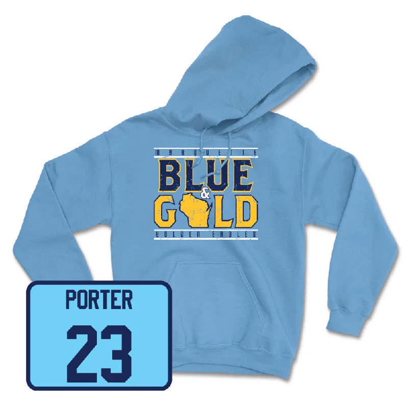 Championship Blue Women's Basketball State Hoodie  - Olivia Porter Hoodie with Pastel Soft Subtle
