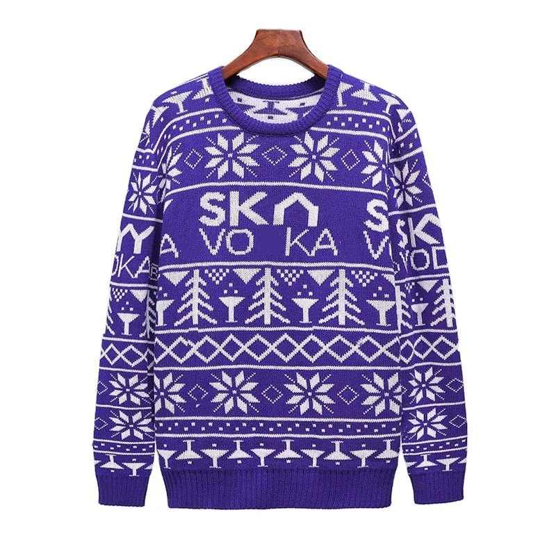 Custom ugly christmas sweater Blue men Sweater Winter Custom holiday sweater Handmade Hand-knitted Hand-woven