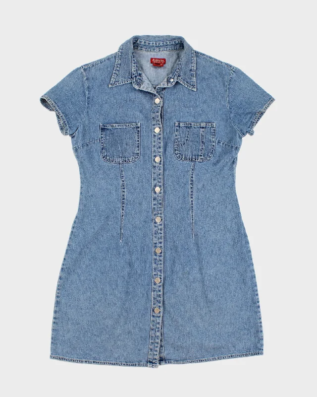 90s Denim Button Up Dress - S
