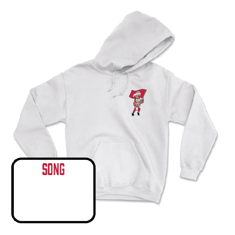 Women's Golf White Brutus Hoodie - Meijin Song Hoodie with Hem Elastic Stretchable Comfortable Women's Golf White Brutus Hoodie - Meijin Song Hoodie with Hem Elastic Stretchable Comfortable
