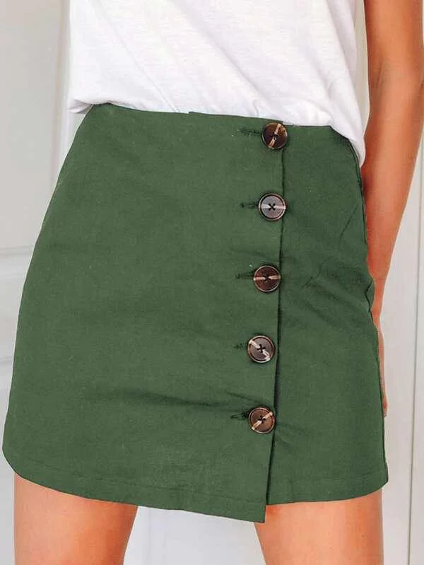 High Waist Button Front Skirt velvet skirt sumptuous