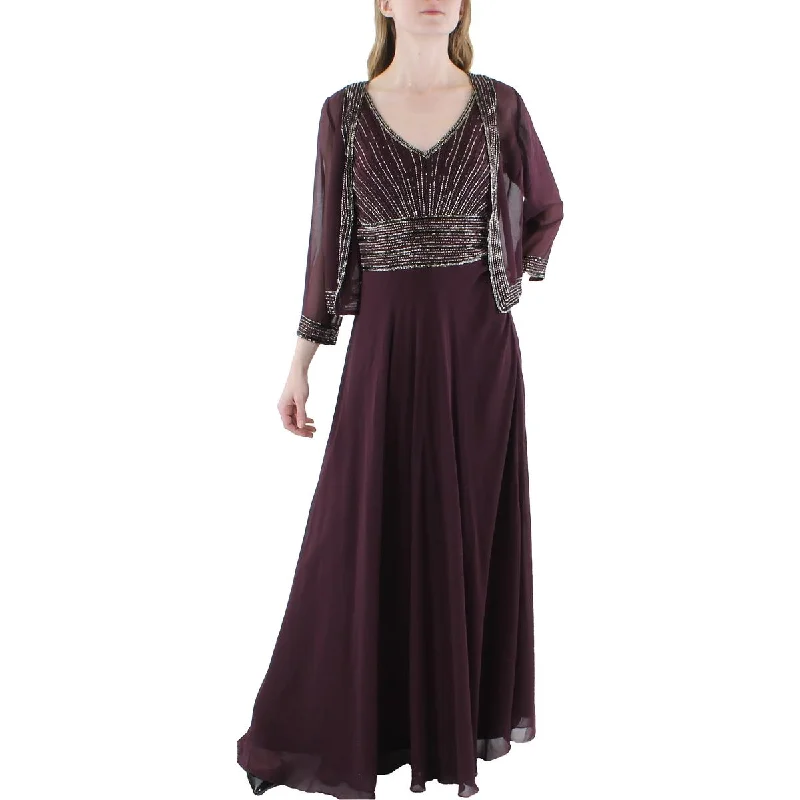 Womens 2PC Long Evening Dress