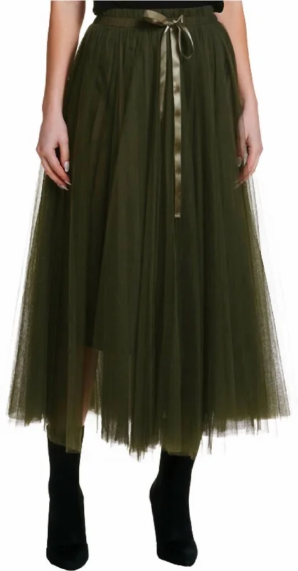Brooke Summer Skirt In Olive lace skirt feminine