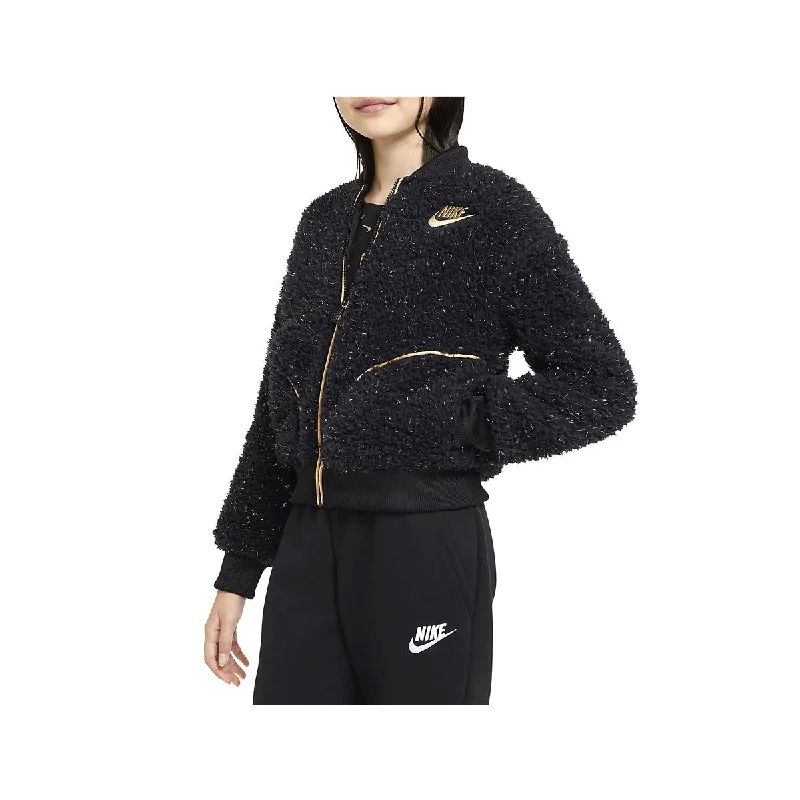 Nike Kids' Girls Full-Zip Sherpa Jacket Mesh Jacket Canvas Jacket Denim Jacket