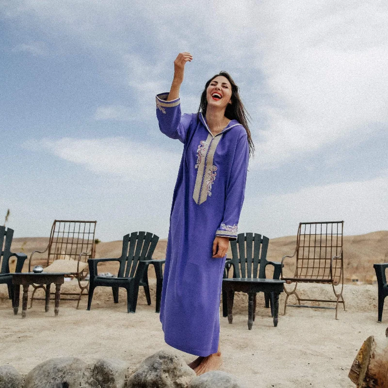 Purple Djellaba Moroccan Dress