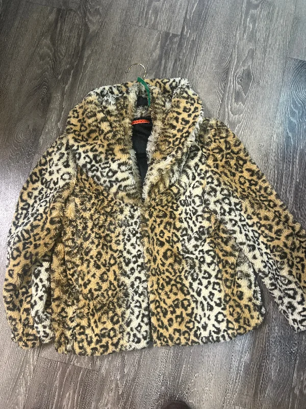 Alice + Olivia Faux Fur Cheetah Jacket (Size Small/Medium) Knit Fabric Woven Fabric Fleece Fabric
