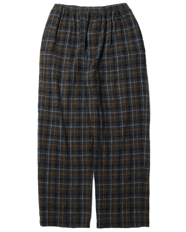 Wide-Leg Wool Plaid Pants Slim-Fit Leggings