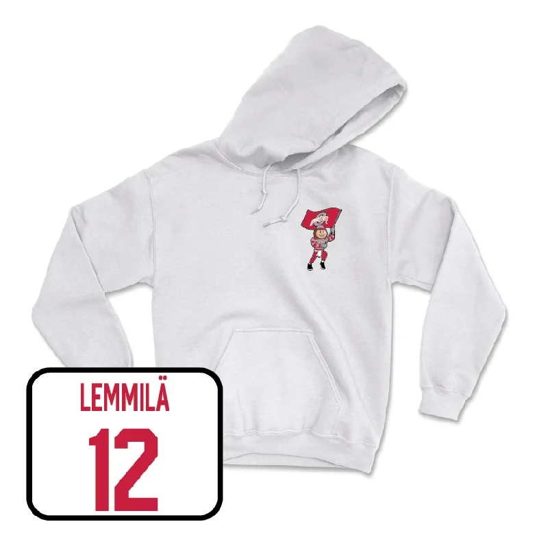 Women's Basketball White Brutus Hoodie - Elsa Lemmilä Hoodie with Rhinestones Sparkly Elegant Women's Basketball White Brutus Hoodie - Elsa Lemmilä Hoodie with Rhinestones Sparkly Elegant
