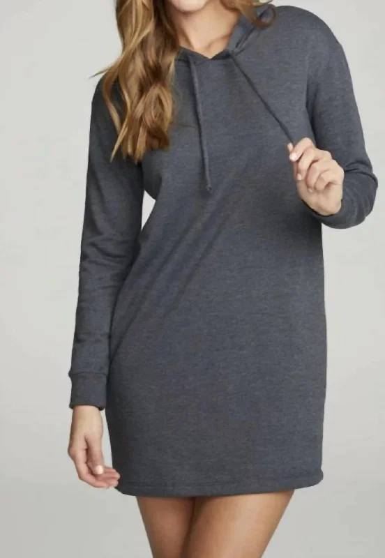 Long Sleeve Hoodie Dress In Phantom Oversized Hoodie Comfort Casual