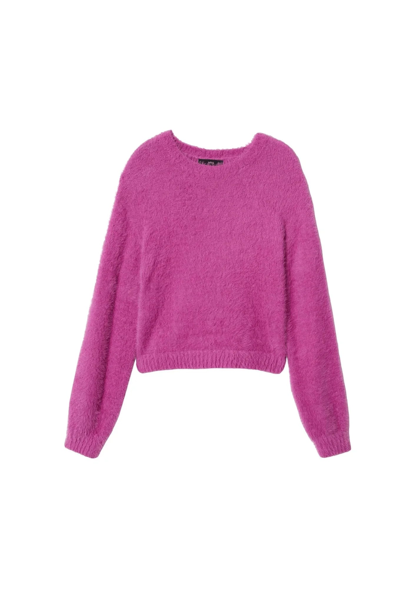 FUCHSIA FAUX FUR KNIT SWEATER Rayon Fabric Velvet Fabric Corduroy Fabric