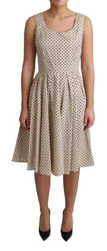 Dolce & Gabbana Elegant Polka Dot Sleeveless A-Line Women's Dress