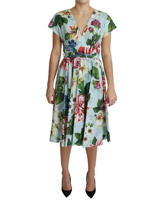 Dolce & Gabbana  Floral Print Silk Dress