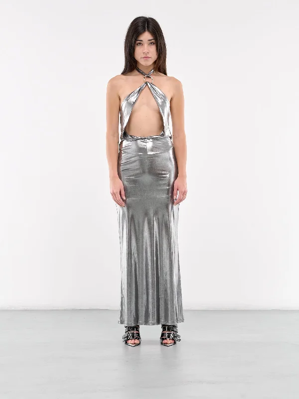 Halterneck Dress (DR-03SL-SILVER)