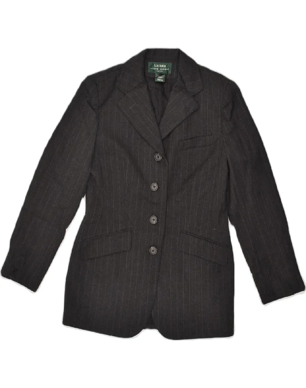 RALPH LAUREN Womens Petite 4 Button Blazer Jacket US 6 Medium Grey Rayon Fabric Velvet Fabric Corduroy Fabric