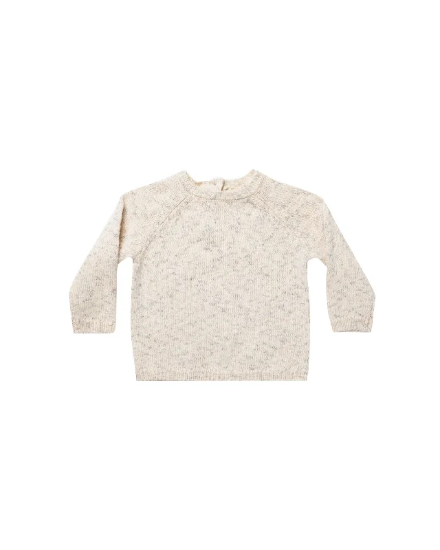 Natural Speckled Knit Sweater & Pant Graphic Sweater Embroidered Appliqued