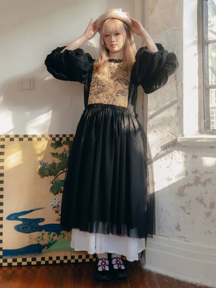 French retro dress【s0000006871】 Tunics Bridal satin