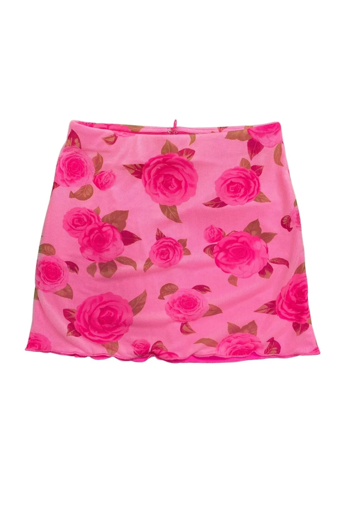 Katie J NYC Bobbi Mesh Skirt in Pink corduroy skirt cozy